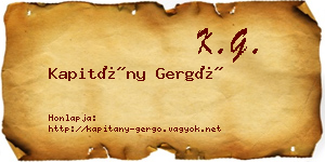 Kapitány Gergő névjegykártya