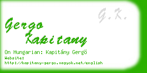 gergo kapitany business card